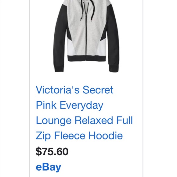 NWT PINK Everyday Lounge Full Zip Colorblock Hoodie XL - Picture 10 of 12